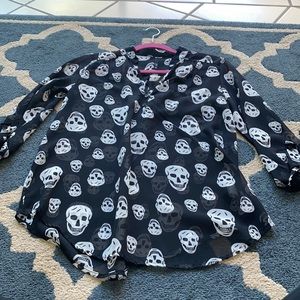 Love Culture Sheer Skull Blouse